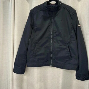 Tommy Hilfiger Men’s Black Moto Jacket With Mesh Lining Size XL